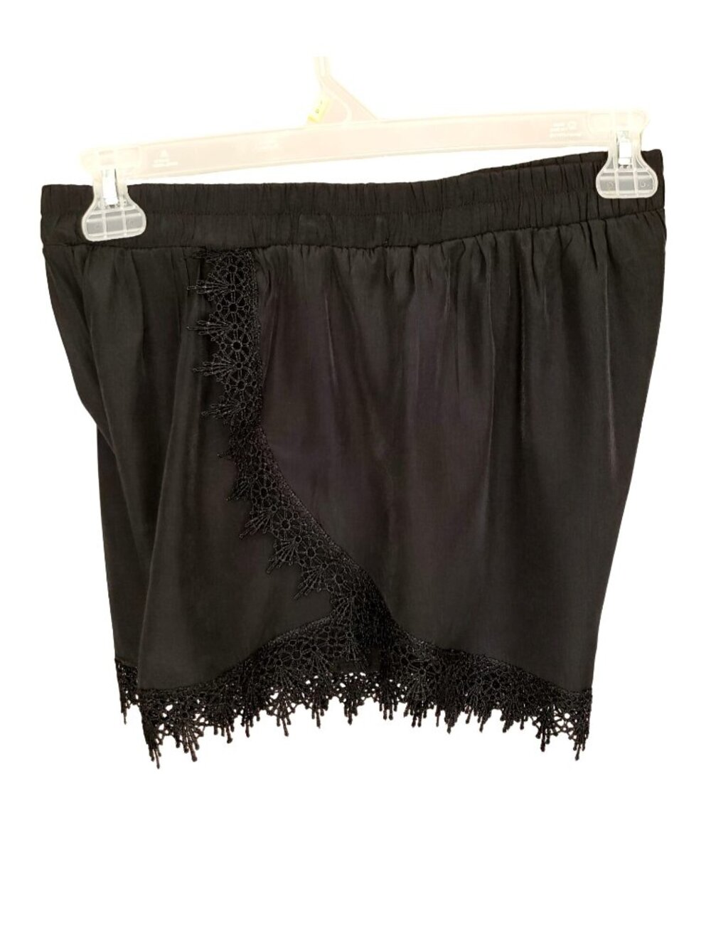 Womens L Black Lace Shorts High Waist Crochet Dressy Chic Beach Flowy Design - Picture 9 of 10